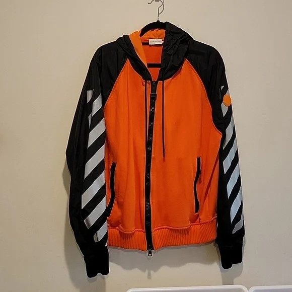 Moncler Off White Rare Orange Hoodie Jacket xxxl - Picture 4 of 16